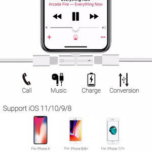 Dual iPhone Charge and Audio Adaptor